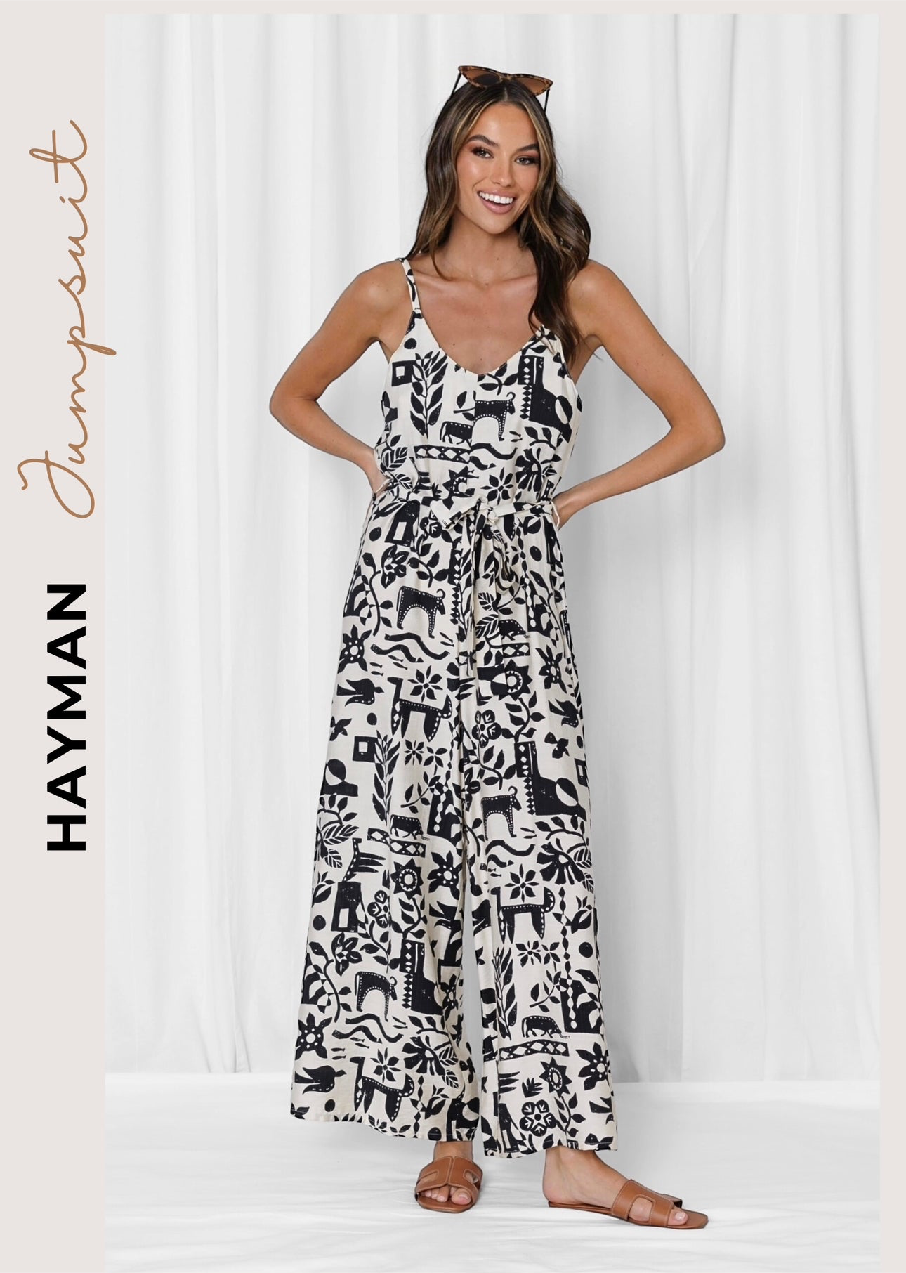 Hayman Relaxed Fit Tie Waist Wide Leg Jumpsuit