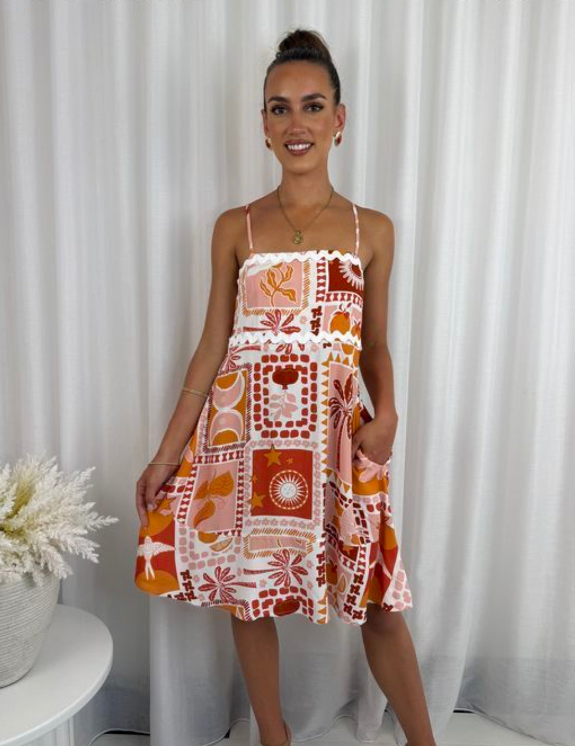 Bianca Sleeveless Mini Dress - Orange RIC RAC