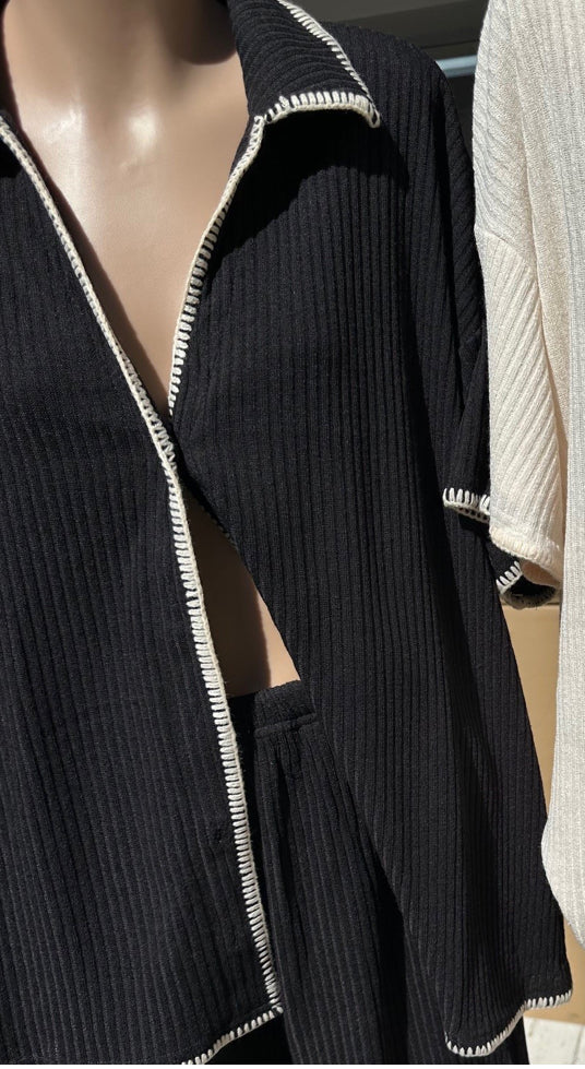 Rita By Frankie Embroidered Trim Shirt and Pants Set