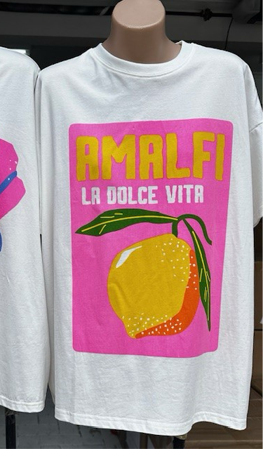 Mya By Frankie Oversized Tee T-Shirt - Amalfi Pink White