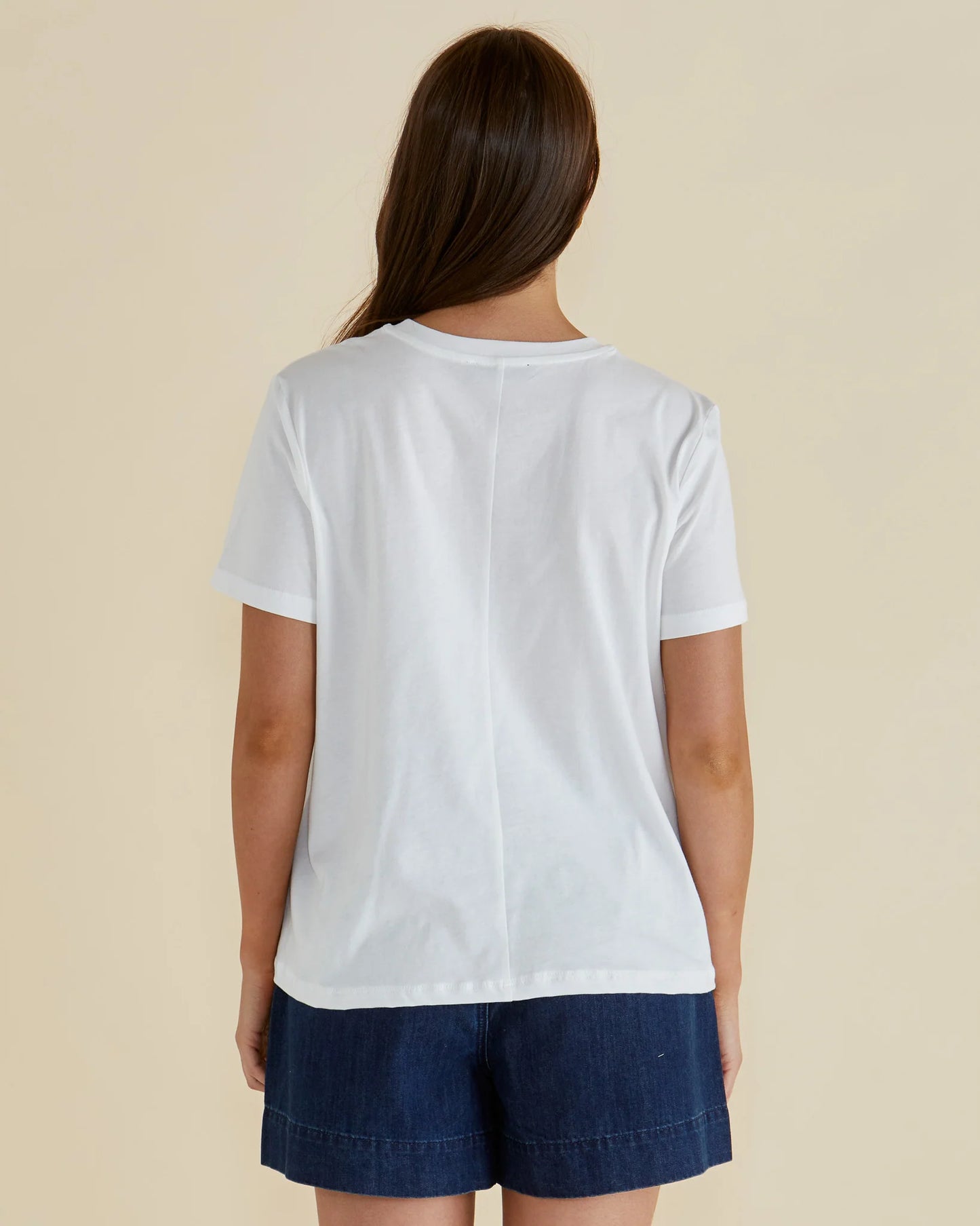 Ellia Crew Tee Shirt- Paradise Beach Print