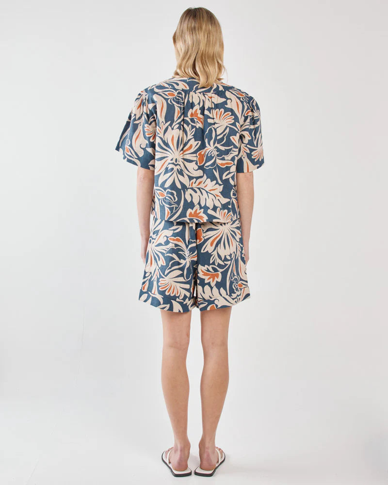JANA SHORT SLEEVE BLOUSE TOP - WILD ORCHID