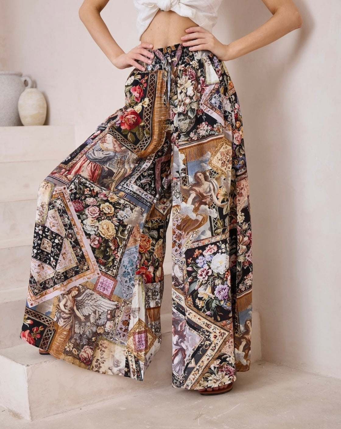 Kiara Wide Leg Pants - Black Vintage