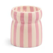 Lavender Stripped Ceramic Candle Cabana 6.5oz/184g - Grecian Sand Boxed | PADDYWAX