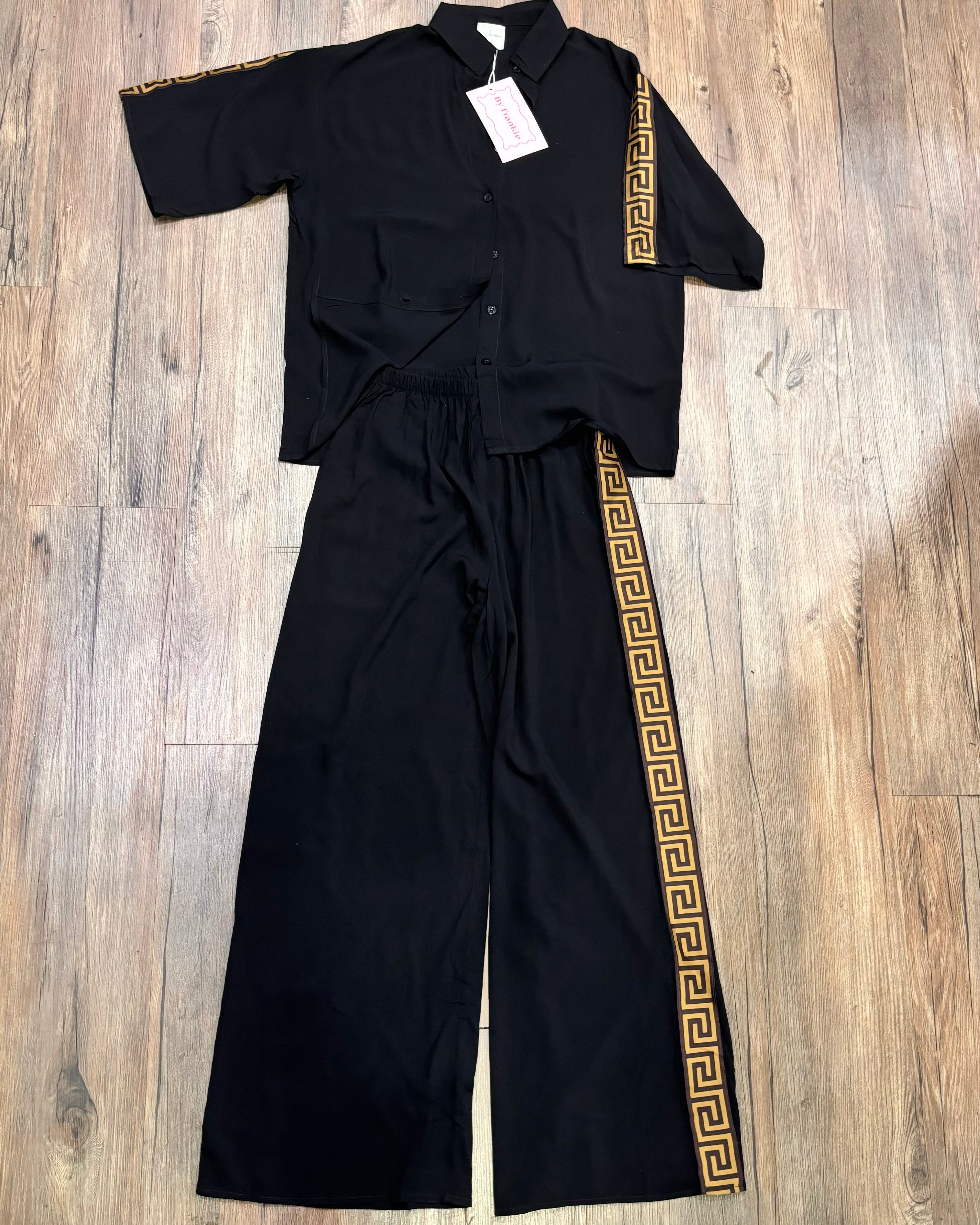 Gretty By Frankie Shirt & Pants matching Set - Black