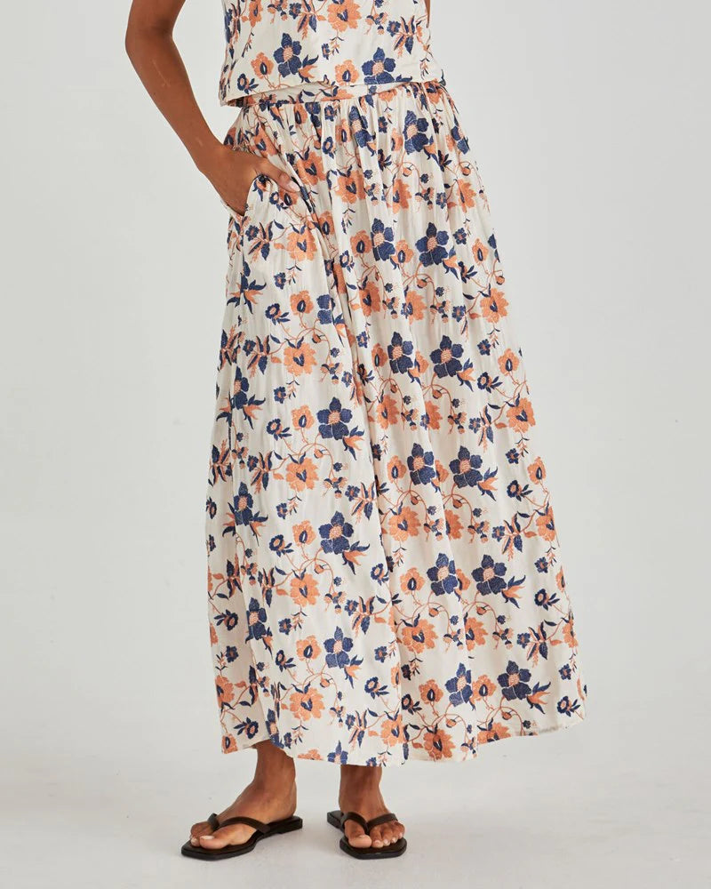 Luca Maxi Skirt - Floral Embroidery