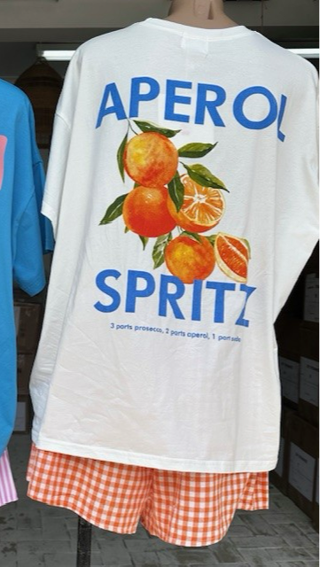 Ivy Tee Shirt & Shorts Set - Orange Aperol Spritz | By Frankie