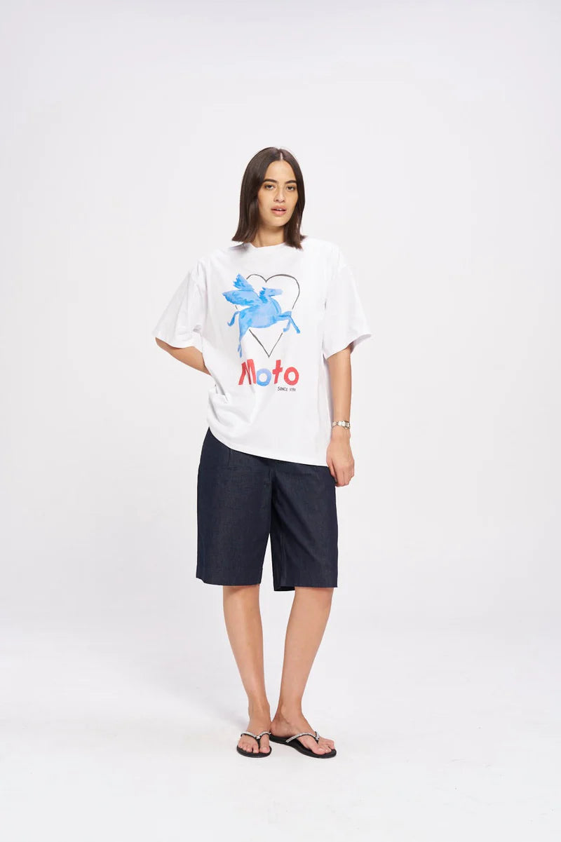 MAKU MTL Moto Oversized Tee T-Shirt - White