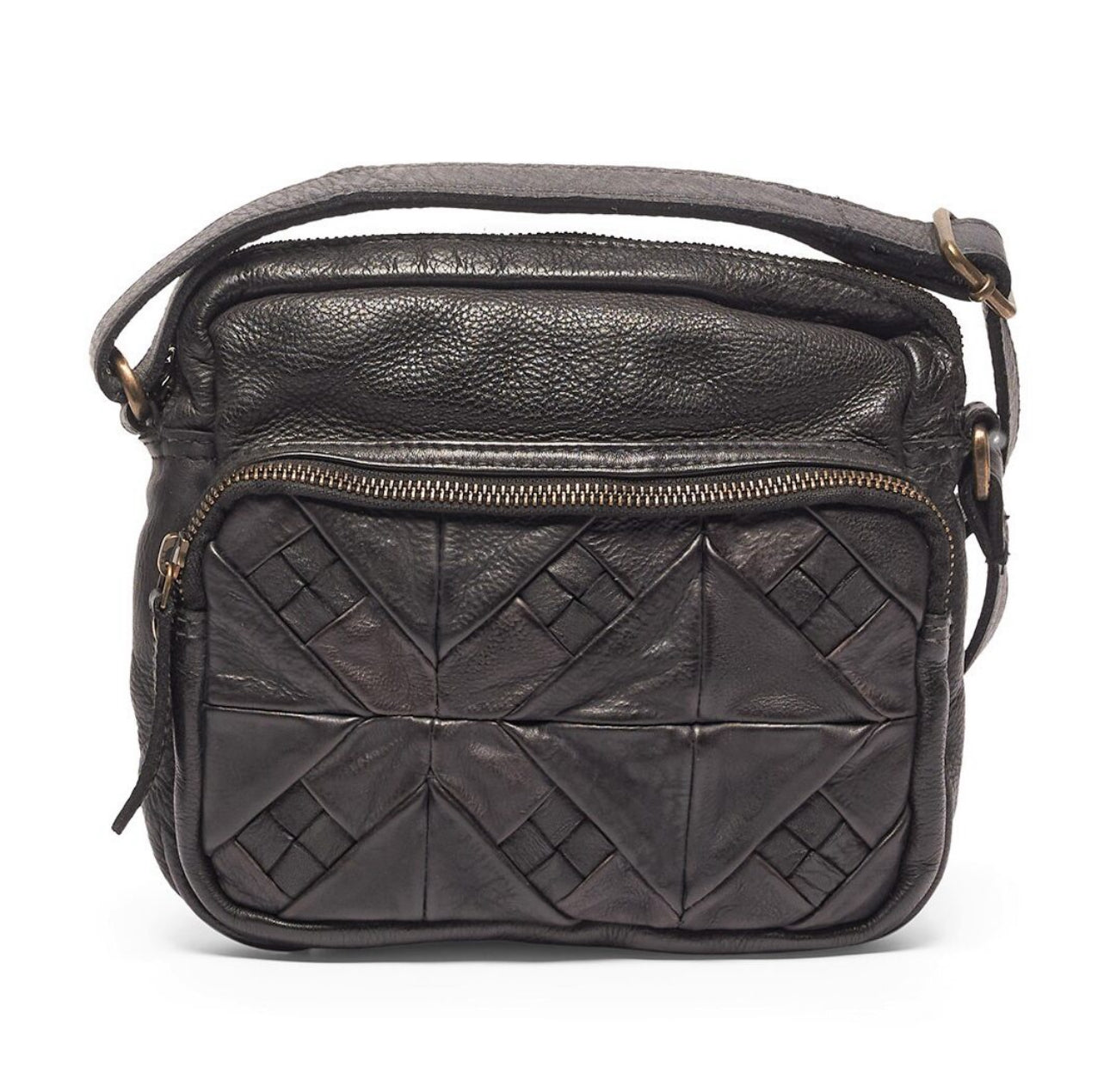 Penny Cross Body Leather Bag - Black | Rugged Hide
