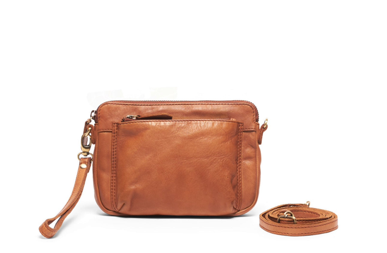 Sophie Leather Cross Body Bag - Cognac | Rugged Hide