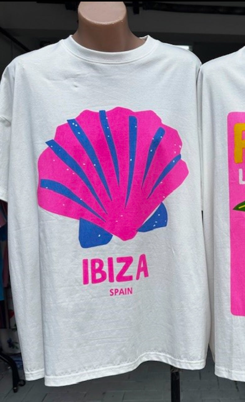 Mya By Frankie Oversized Tee T-Shirt - Ibiza White Pink