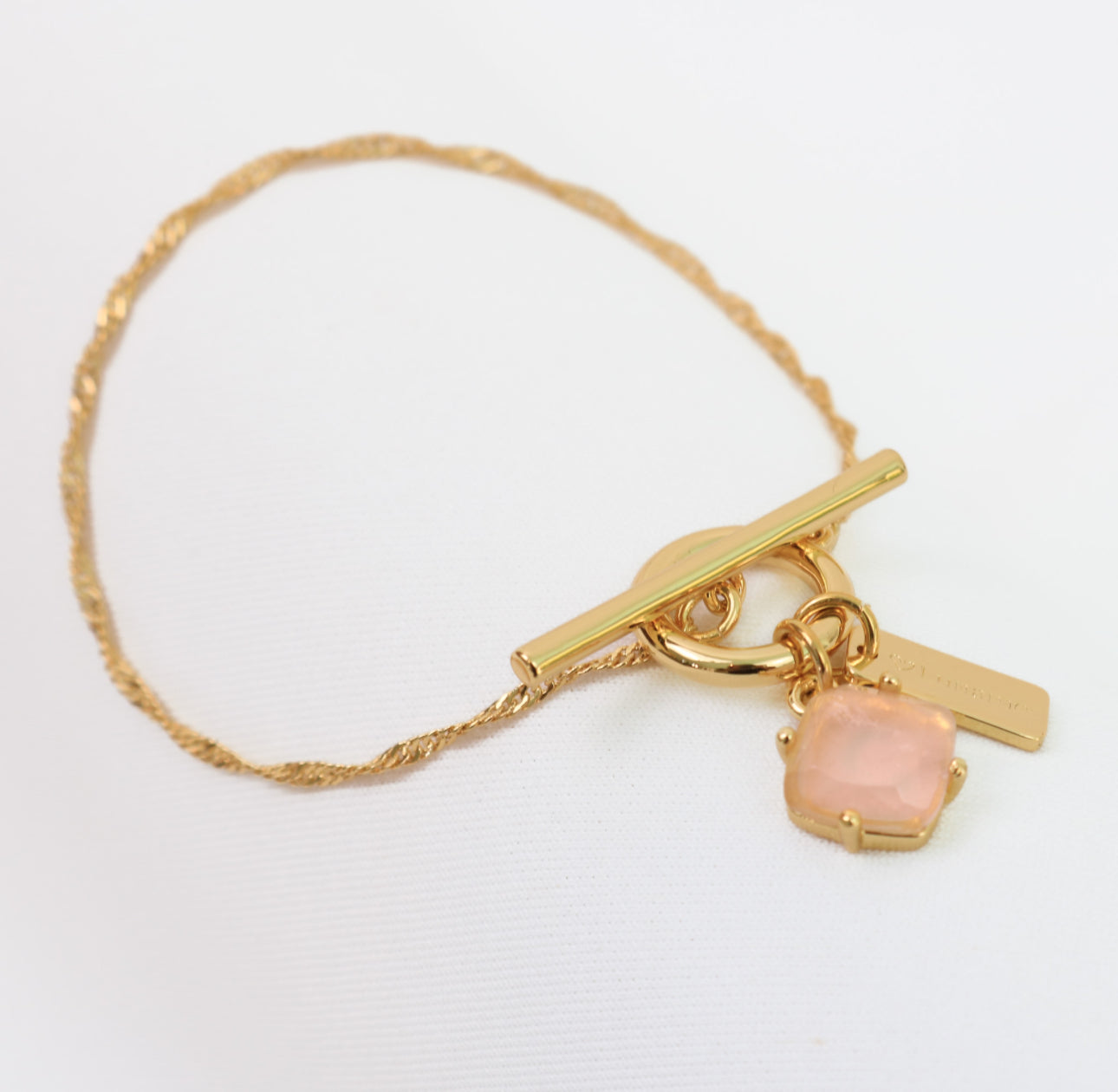 Healing Bracelet in Gold with Rose Quartz | LOVE LUNAMEI
