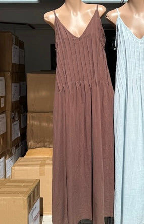 Erika Pleated Maxi Dress - Chocolate Brown | By Frankie