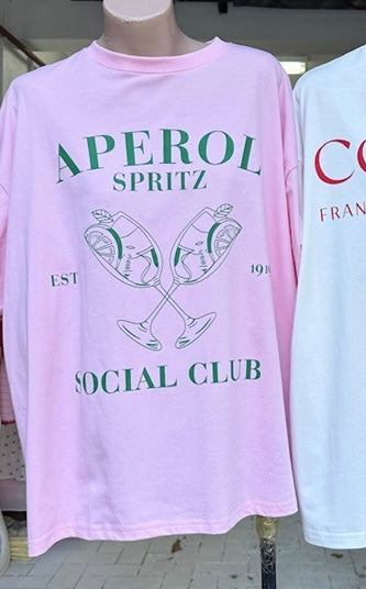 Mya Oversized Tee T-Shirt - Pink Aperol Spritz | By Frankie Clothing