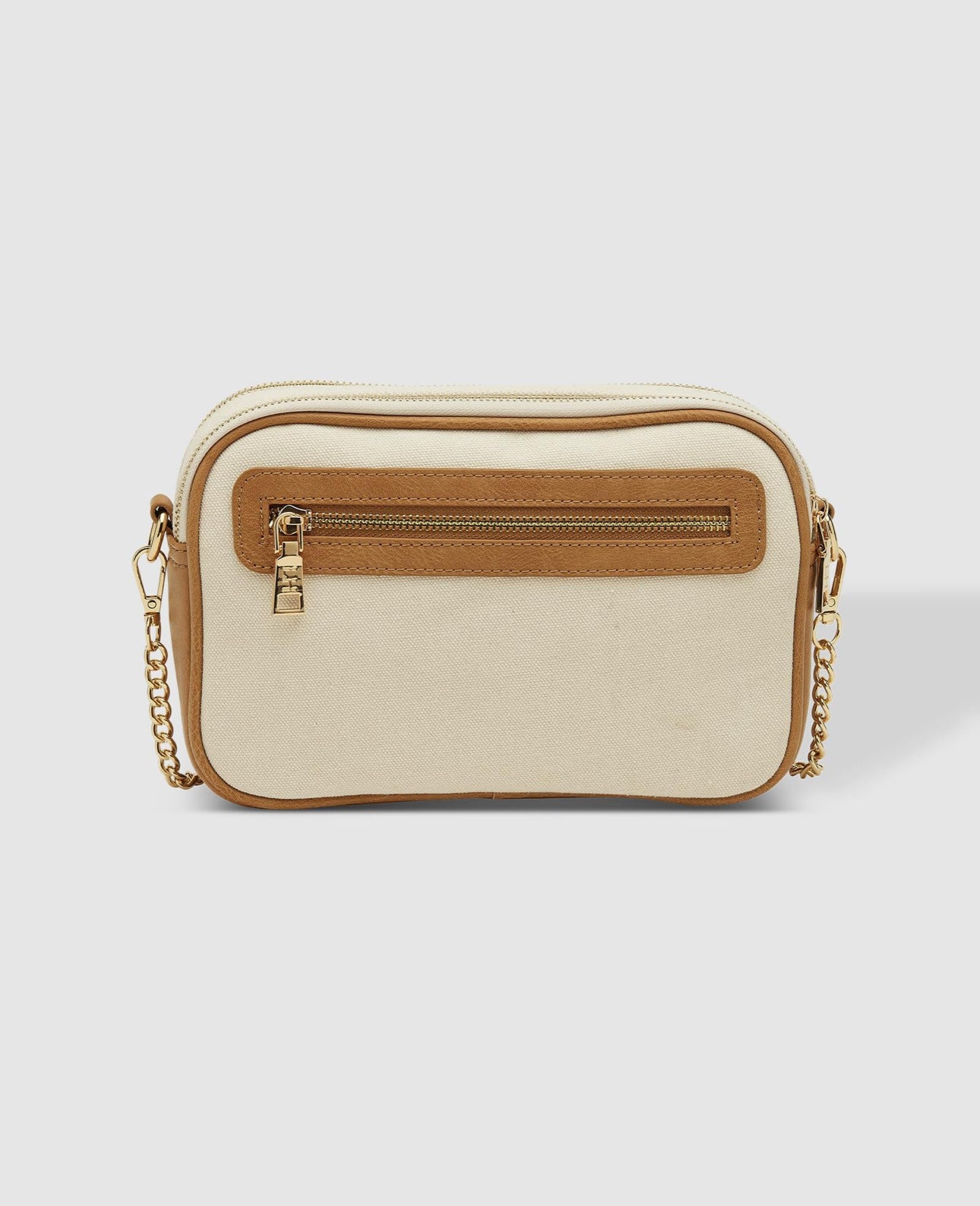 Jolene Canvas Crossbody Bag - Cream Camel | LOUENHIDE