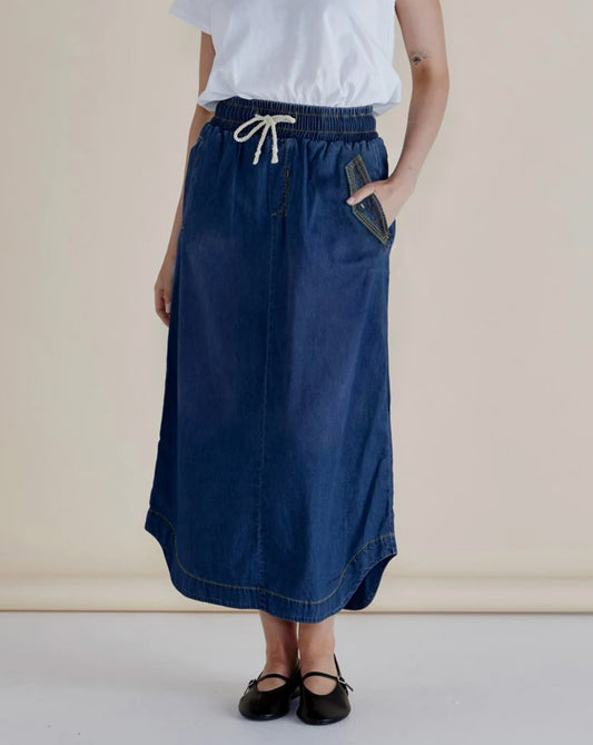 Lizbeth Denim Skirt - Blue Wash