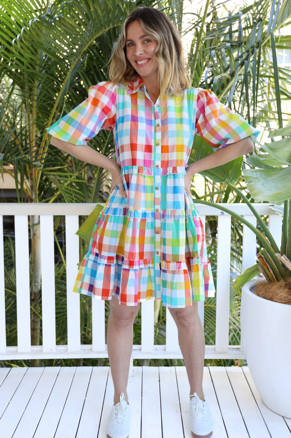 Lauren Burton Up Cotton Dress - Gelato