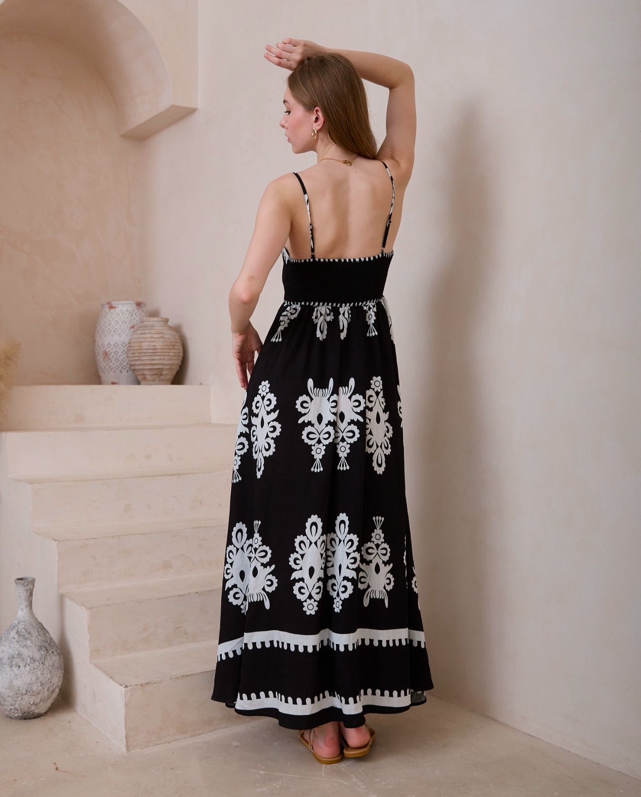 Tia Spaghetti strap Maxi Dress - Black