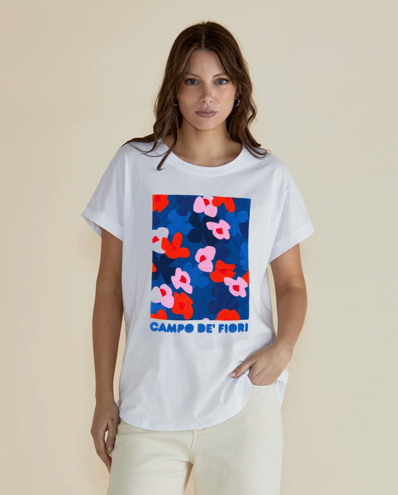 Hailey Short Sleeve Tee Shirt - Campo De' Fiori Print