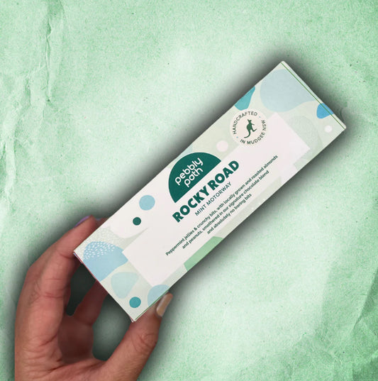 Rocky Road 100g Bar - Mint Motorway | Pebbly Path