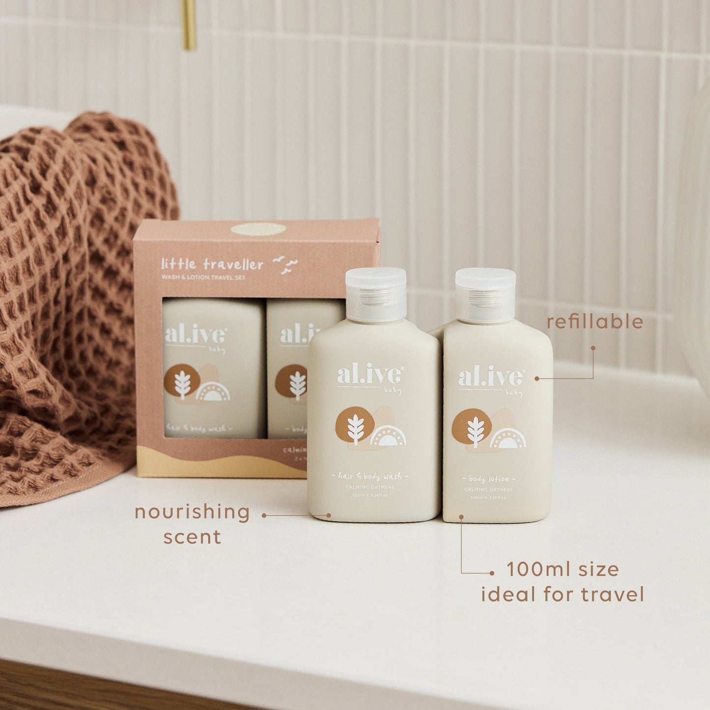 Little Traveller - Wash & Lotion Travel Set | Al.ive