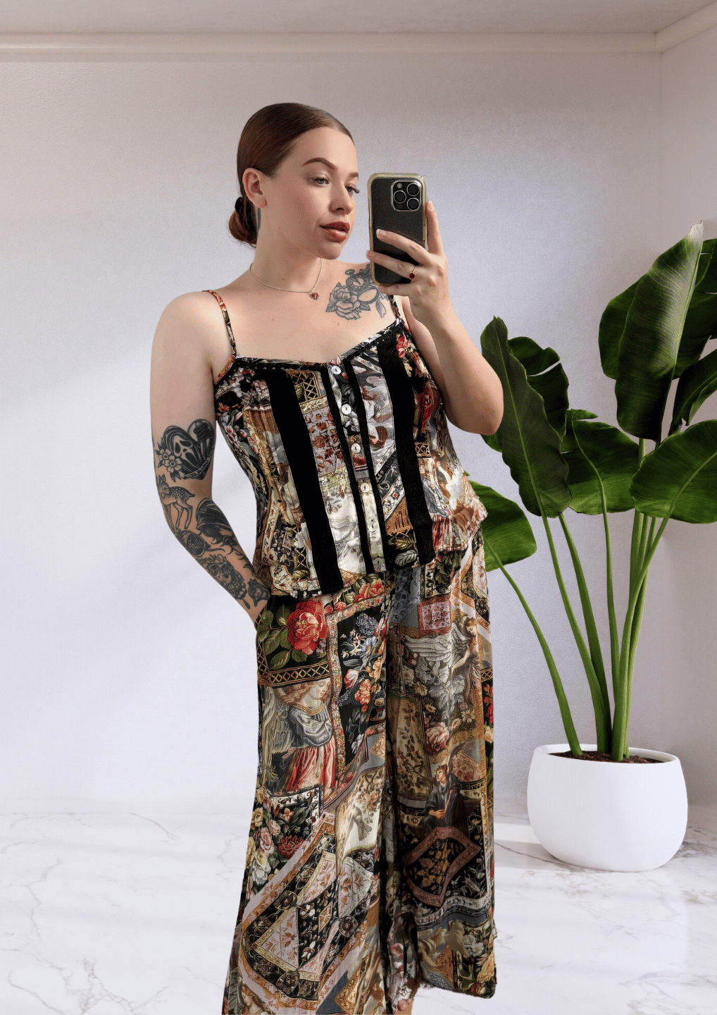Mia Cotton Lace Singlet Top - Black Vintage