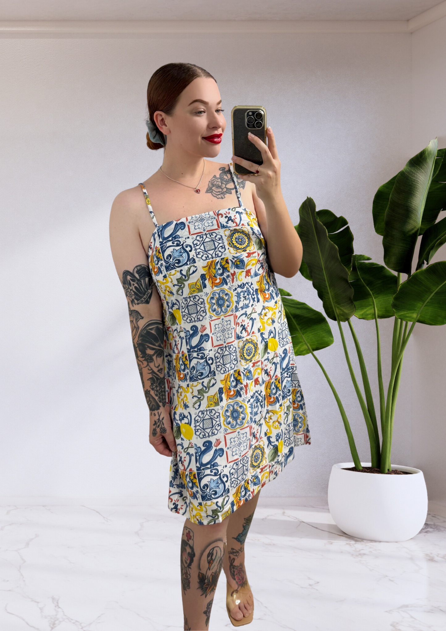 Sadie Shift Mini Dress - Moroccan Tiles
