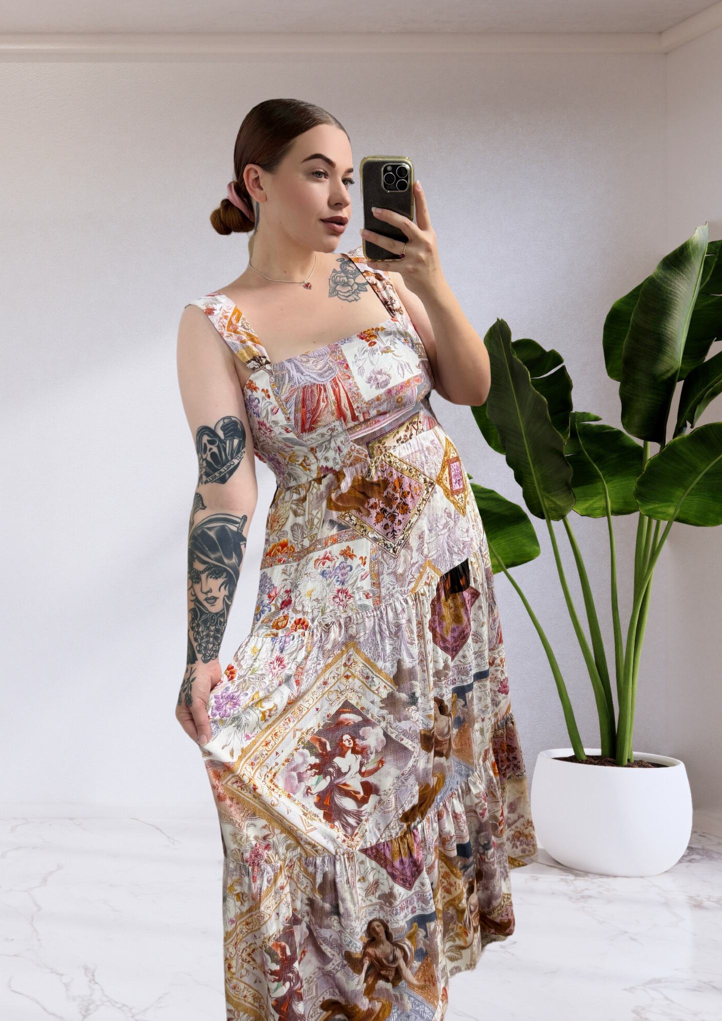 Katrina Sleeveless Maxi Dress - White Vintage