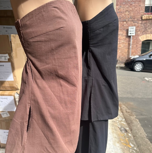 Margot Strapless Top & Wide Leg Pant Set - Black | By Frankie