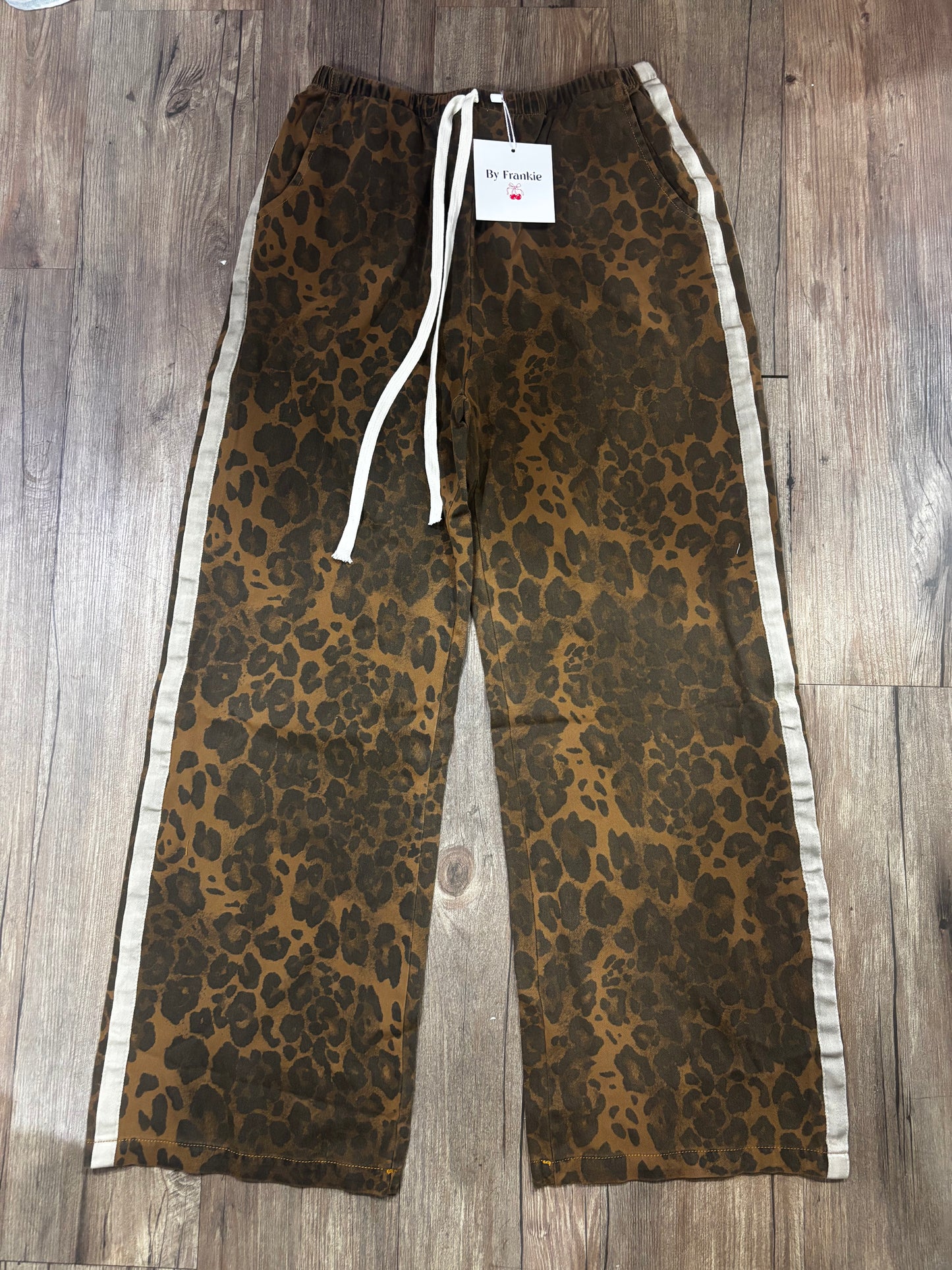 Daphne Denim Racer Long Pants - Dark Leopard | By Frankie