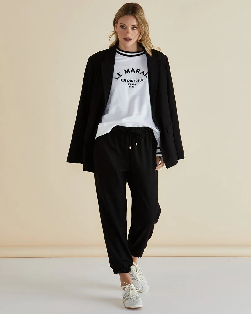 Seattle Elastic Ankle Jogger Pants - Black