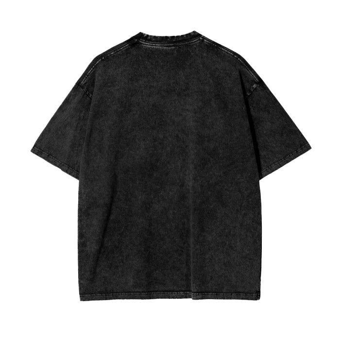 MAKU Cherry Baby Oversized Tee Shirt - Black Acid Wash