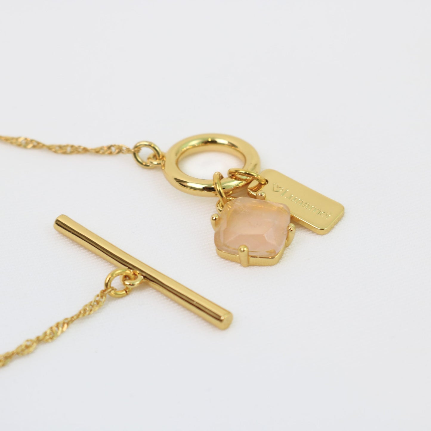 Healing Bracelet in Gold with Rose Quartz | LOVE LUNAMEI