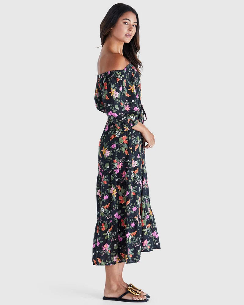 Beckett Off The Shoulder Maxi Dress - Night Garden