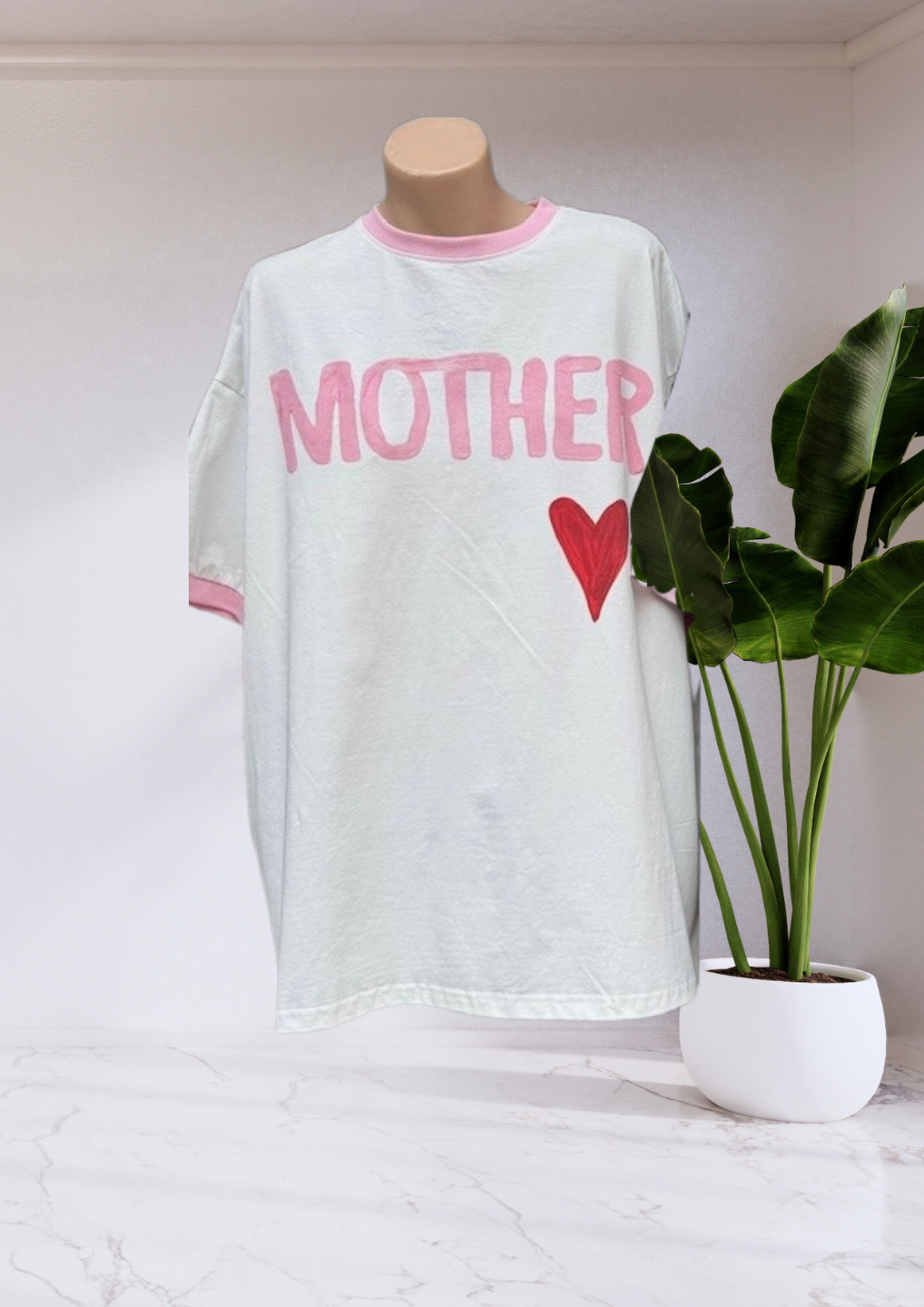 Mya Oversized Tee T-Shirt - White Mother | By Frankie