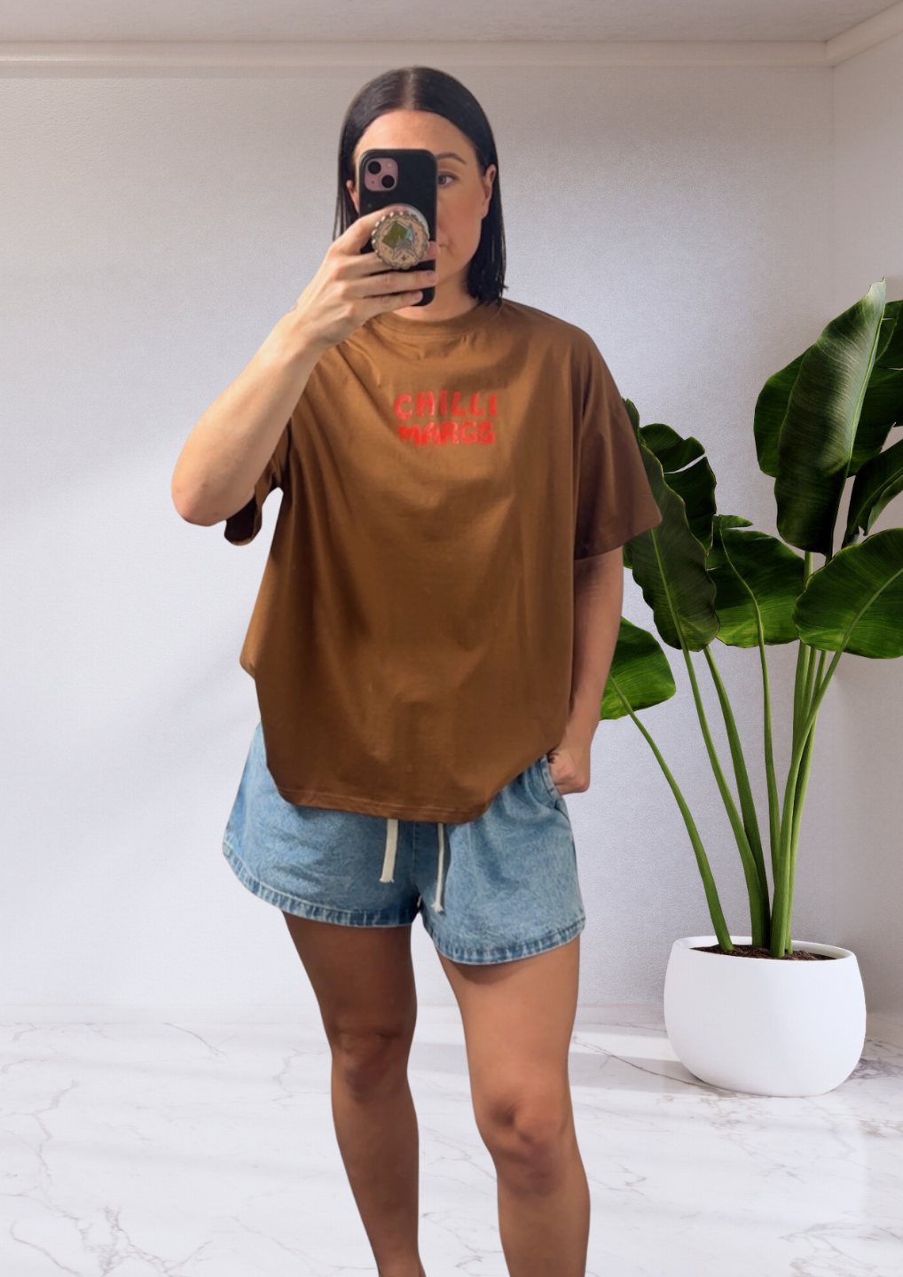 Mya Oversized Tee T-Shirt - Brown Chilli Margs | By Frankie