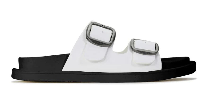 ANDO Double Buckle Sandals by Los cabos - White