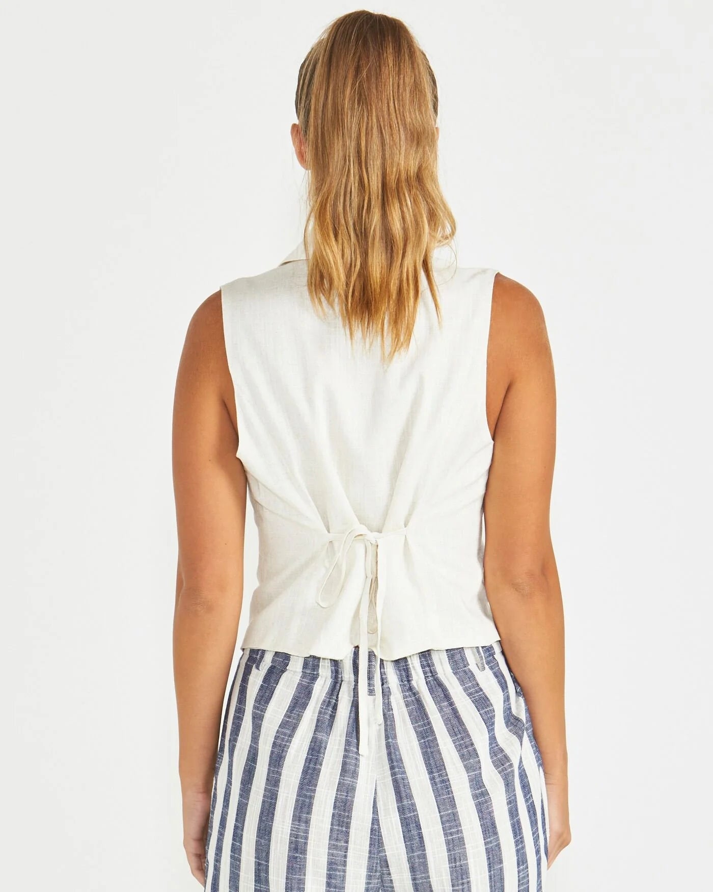 HARLEY VEST SHIRT TOP - OATMEAL