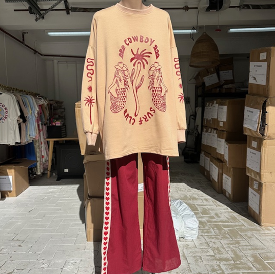 Nova Long Sleeve Top & Long Pants Set Red Cowboy Surf Club | By Frankie