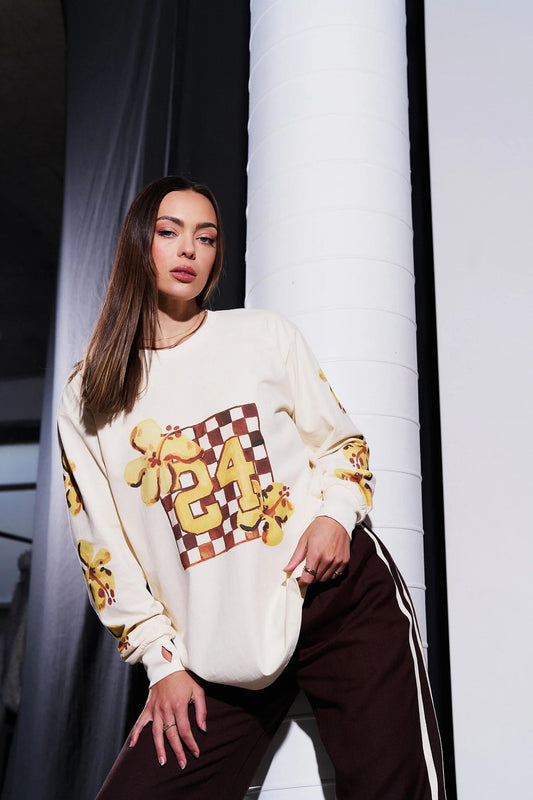 MAKU Island Sports Club Long Sleeve Tee Shirt - Soft Butter