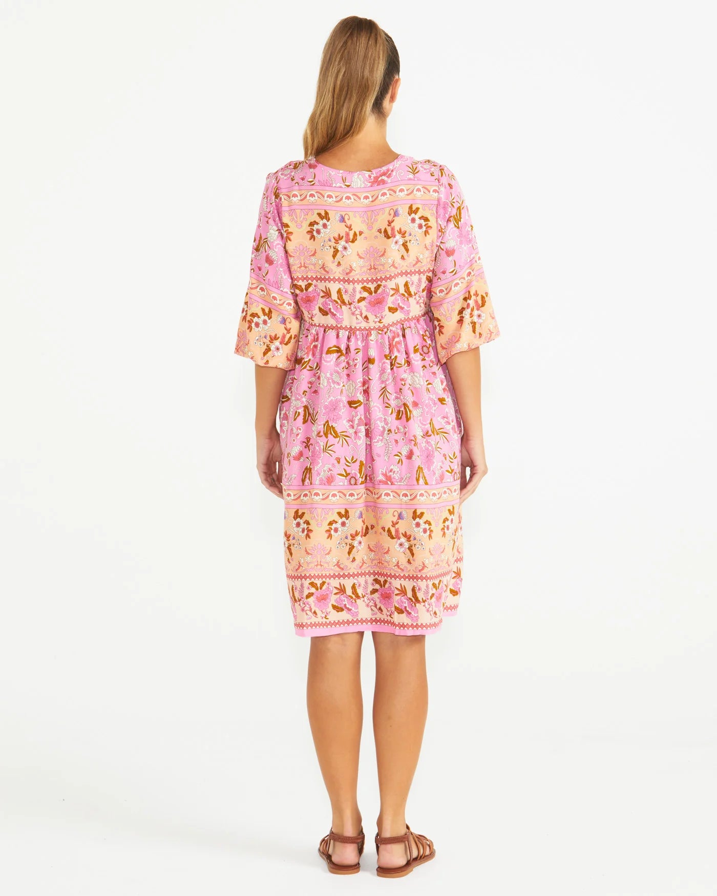 CHIARA BOHO MINI DRESS - PINK PAISLEY