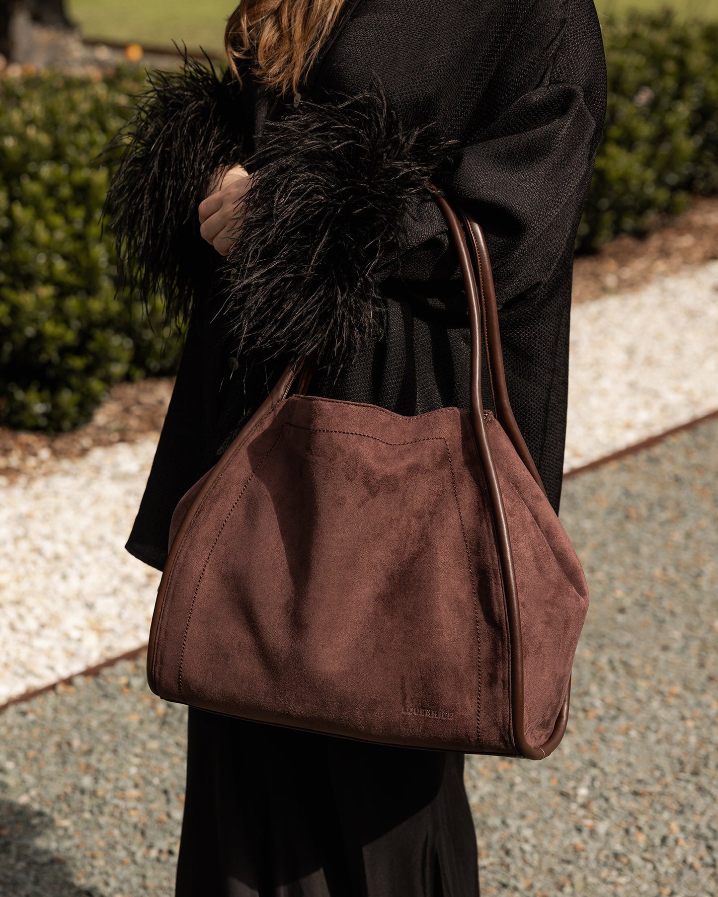 Sutton Suedette Shoulder Bag | LOUENHIDE