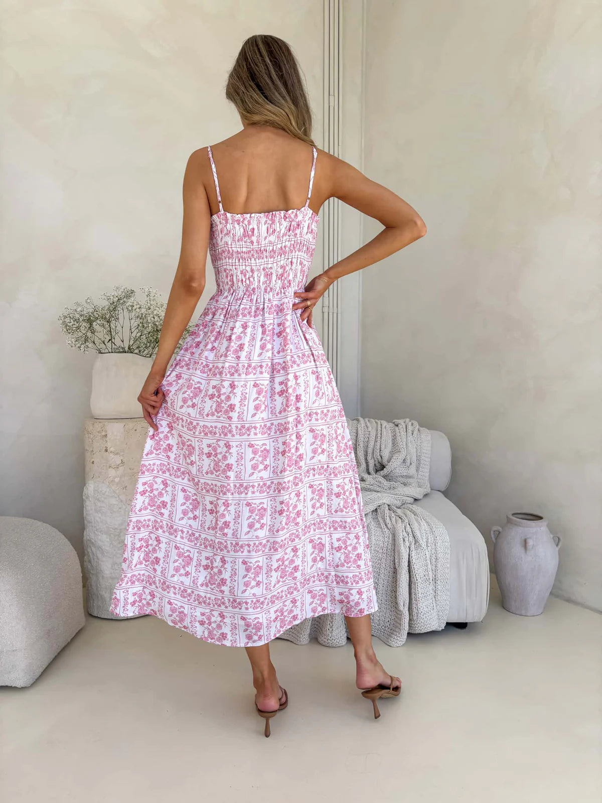 Palm Cove Shirred Bust Maxi Dress - Petal & Poise Print