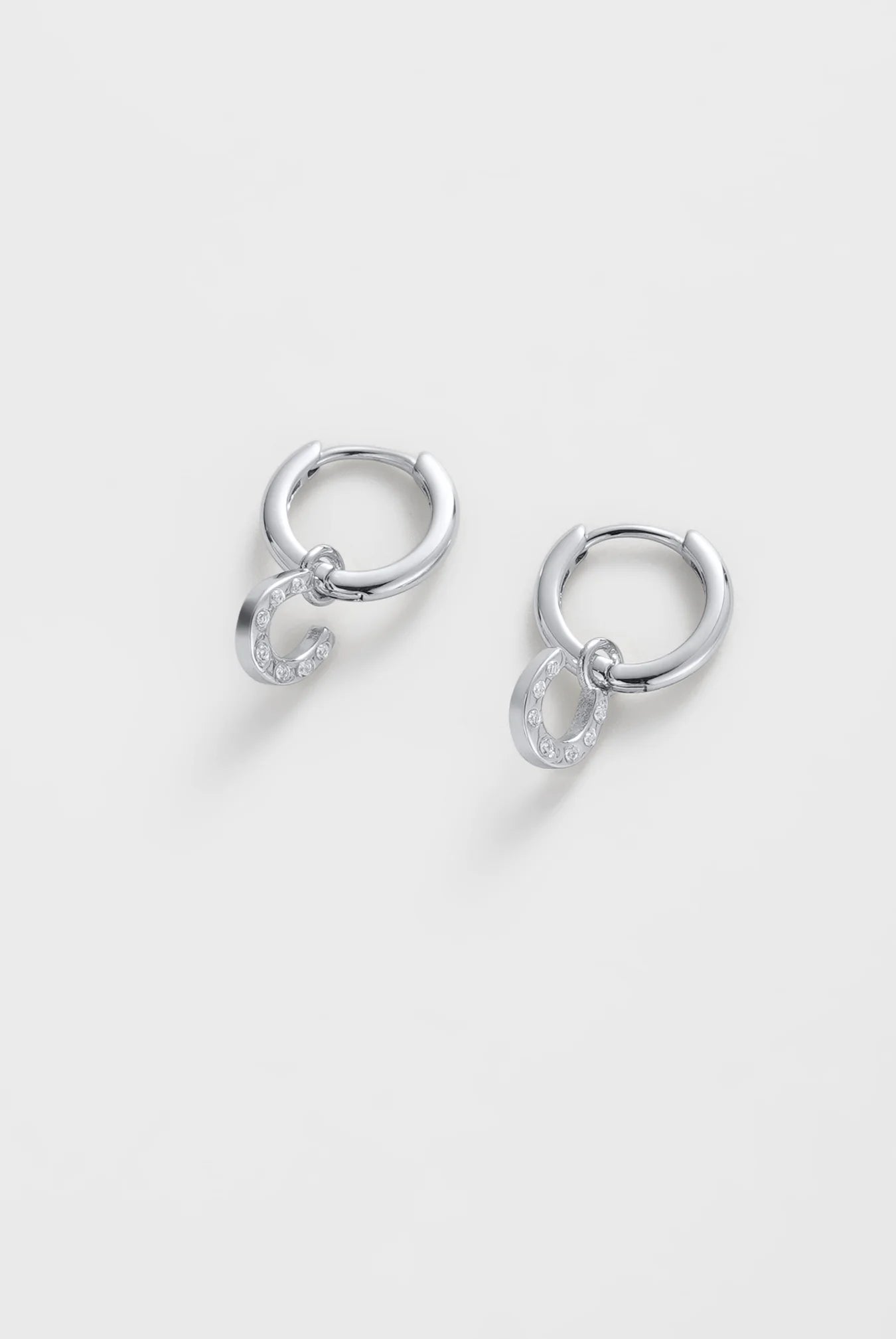 Lucky Hoop Earrings - Silver