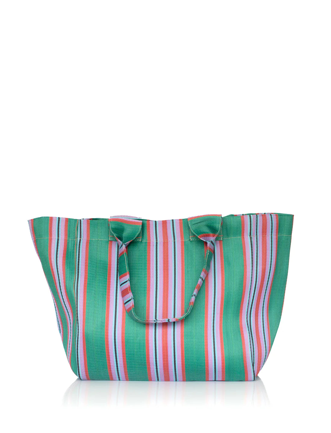 Grand Beach Bag - Jardin Green Stripe