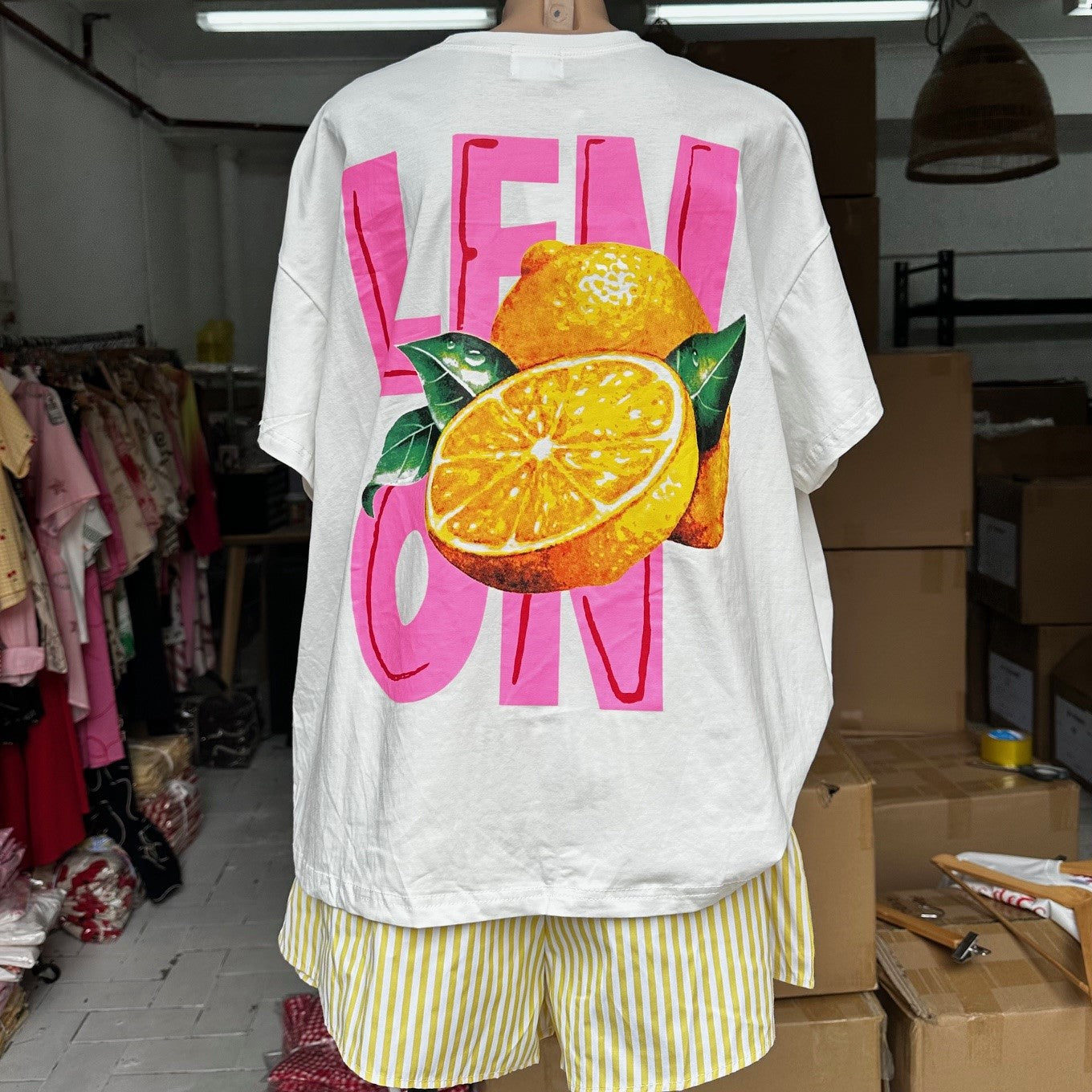 Ivy By Frankie Tee Shirt & Shorts Set - Lemon White