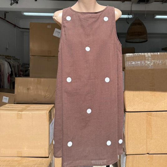 Jazmine Polka Dot Shift Mini Dress - Chocolate | By Frankie
