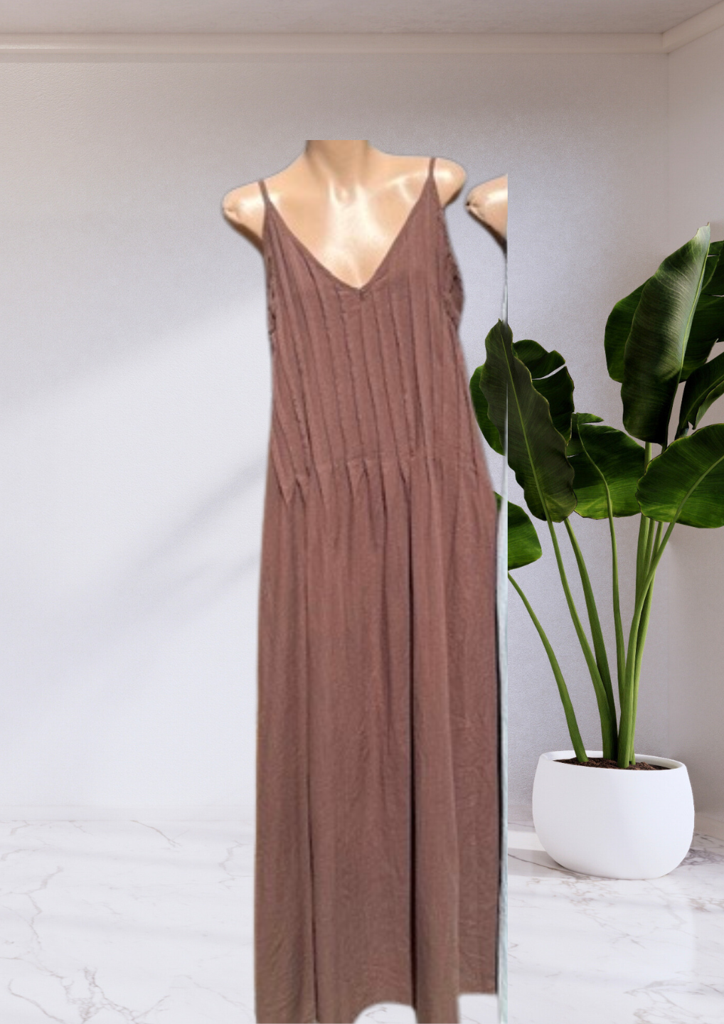 Erika Pleated Maxi Dress - Chocolate Brown | By Frankie