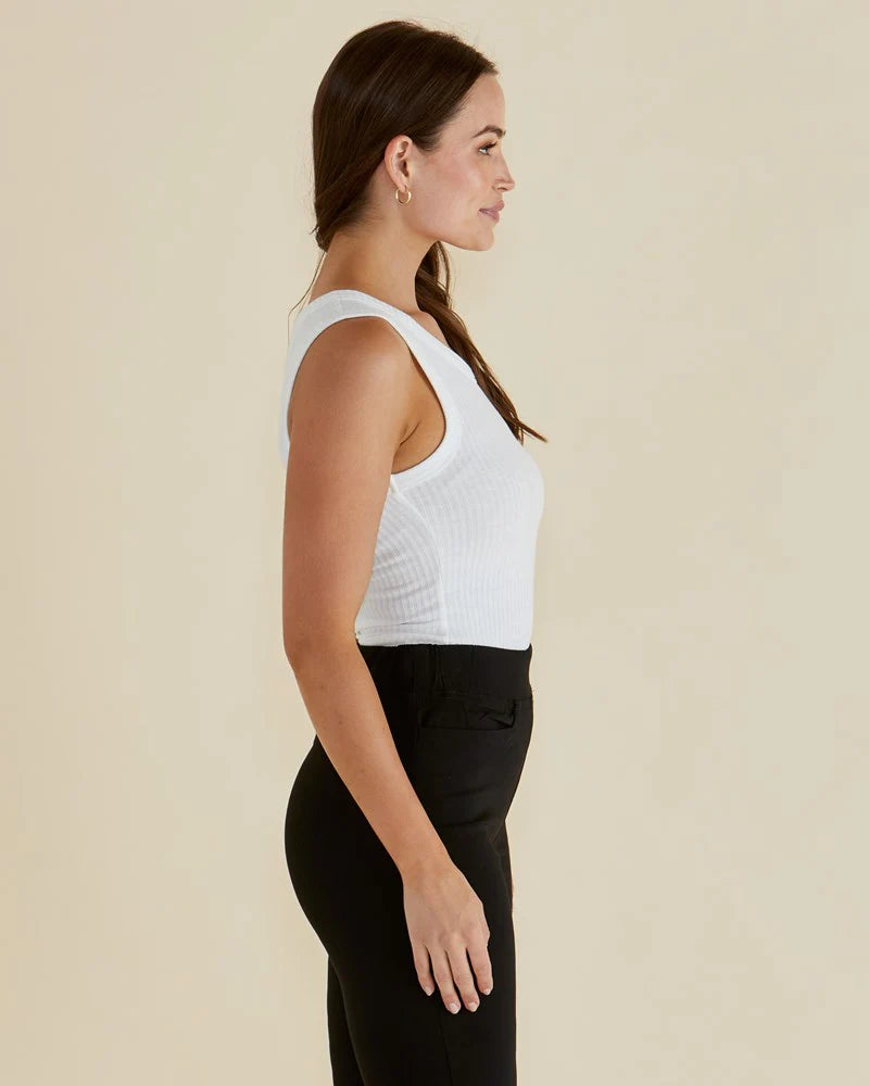 Francis Rib Tank Top - White
