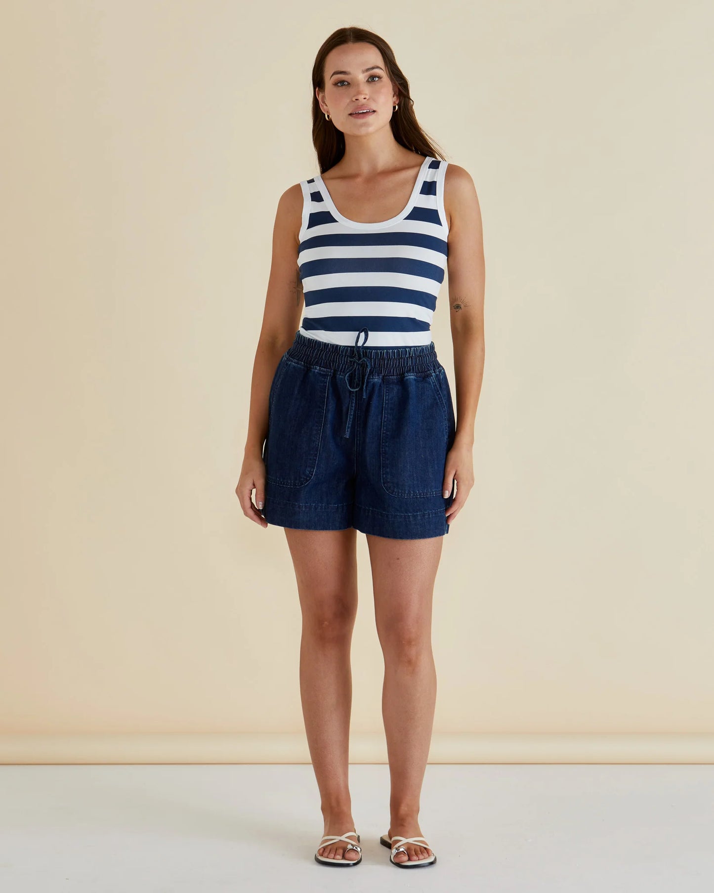 Relax Denim Shorts - Dark Blue